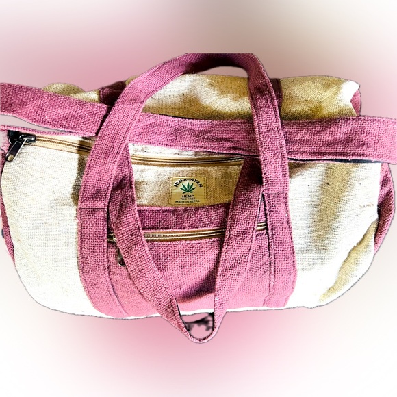 Pure Himalayan Hemp THC Free Duffel/Messenger/Gym Bag Made in Nepal - Picture 3 of 8